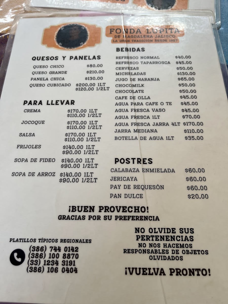 Fonda Lupita Menu - Image 2
